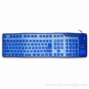 Colored Flexible Silicone Computer Keyboard with 51mA Outgoing Current and 380Hz Frequency